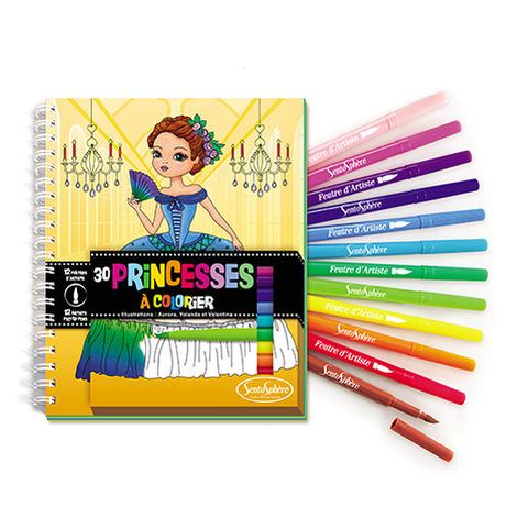 Carnet de Coloriage Princesses + Feutres