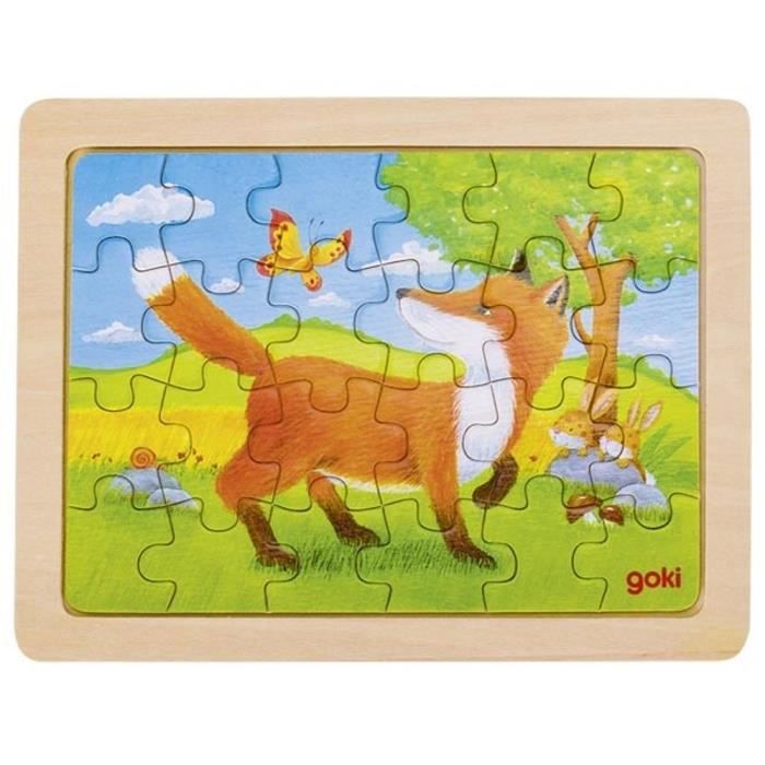 Puzzle en bois 24 pièces Goki le renard – L'ARBRE AUX LUTINS