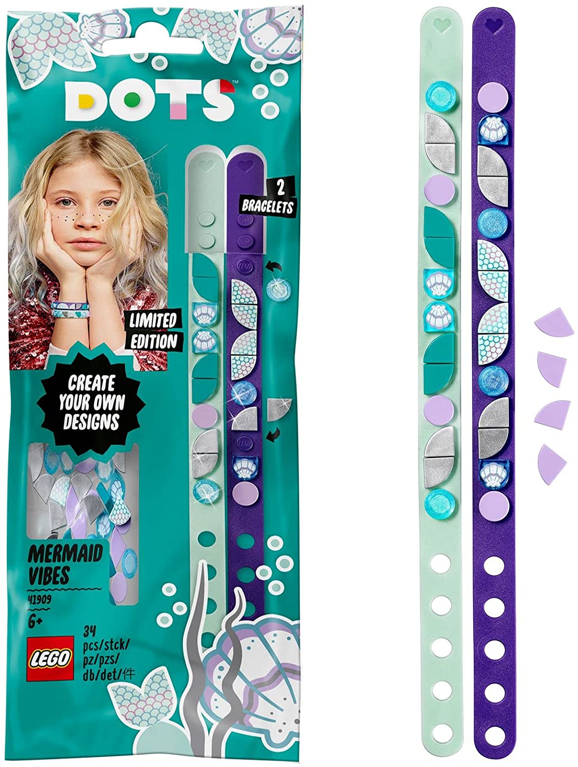 LEGO Dots 41909 Les Bracelets Sirènes, Kit Création Bijoux DIY