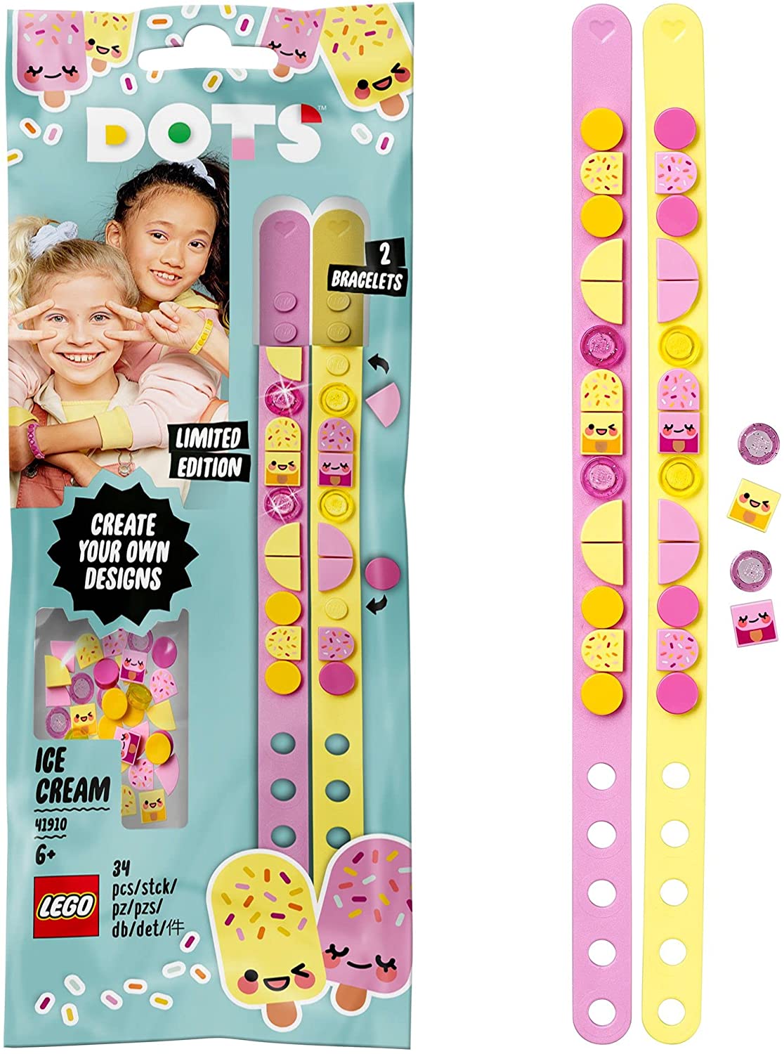 LEGO Dots 41910 Les Bracelets Crème glacée, Kit Création Bijoux