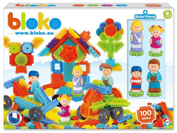 Tube 100 pcs avec 2 figurines 3D famille Bloko - Assemblage et construction  - JEUX, JOUETS -  - Livres + cadeaux + jeux